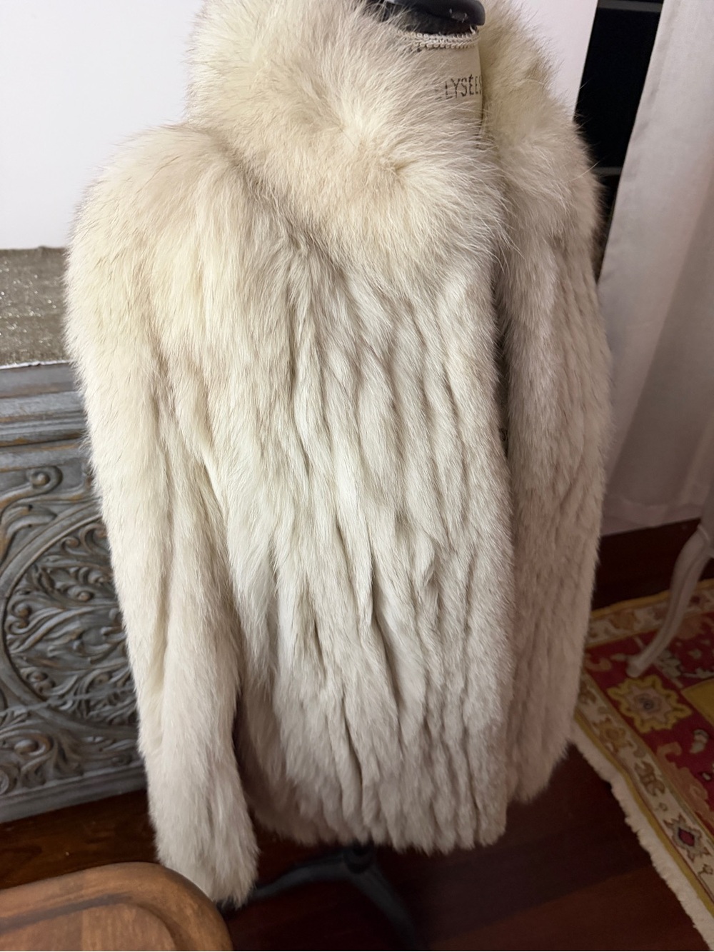 Luxury Cream Fur Jacket Saga Fox  - Women's Coat Size M